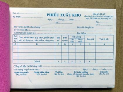In Cuốn Phiếu Xuất Kho Tự In Trên Giấy Cacbon