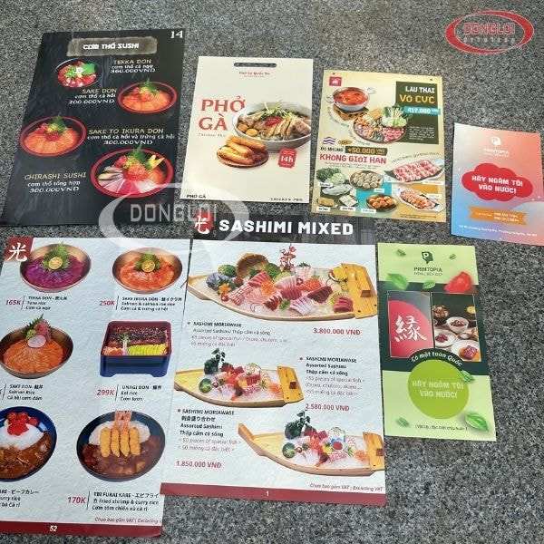 In Menu Chống Nước Siêu Tốt Trên Giấy Bột Đá
