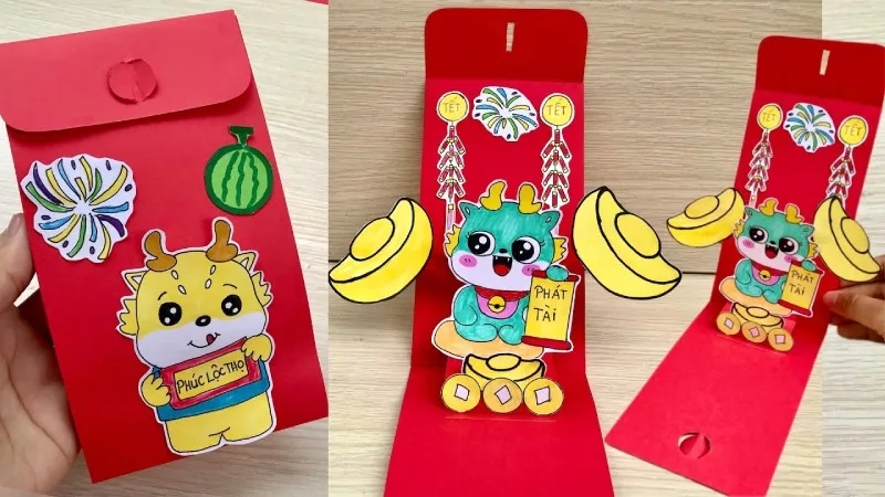 Hướng Dẫn Làm Bao Lì Xì 3D Đơn Giản Tại Nhà Chỉ Trong 4 Bước | In Đồng Lợi | 6