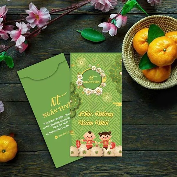 Mê Mẩn +20 Mẫu Bao Lì Xì Màu Xanh: Lời Chúc Tài Lộc, May Mắn | In Đồng Lợi | 5