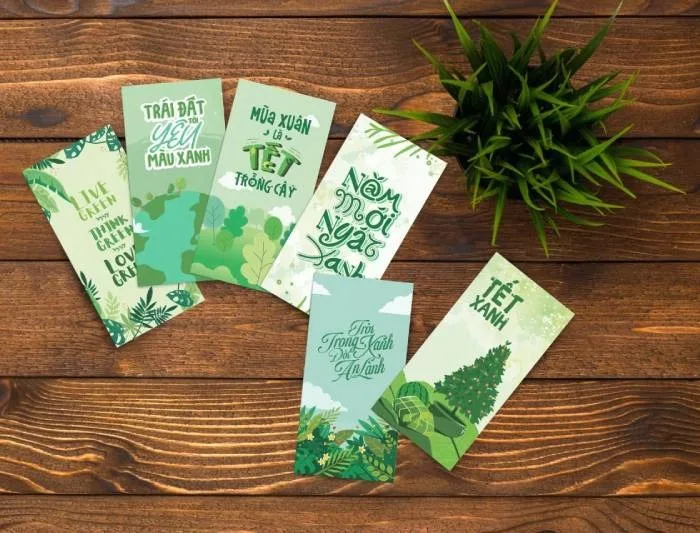 Mê Mẩn +20 Mẫu Bao Lì Xì Màu Xanh: Lời Chúc Tài Lộc, May Mắn | In Đồng Lợi | 15