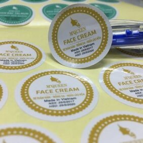 Tem Nhãn Decal Giấy Màu Vàng