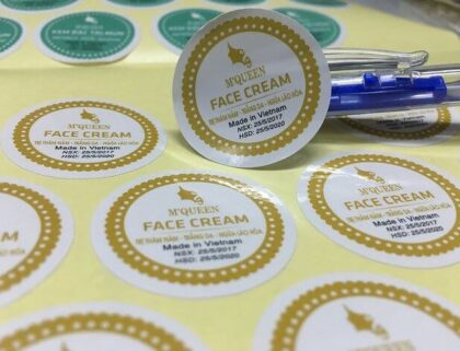 Tem Nhãn Decal Giấy Màu Vàng