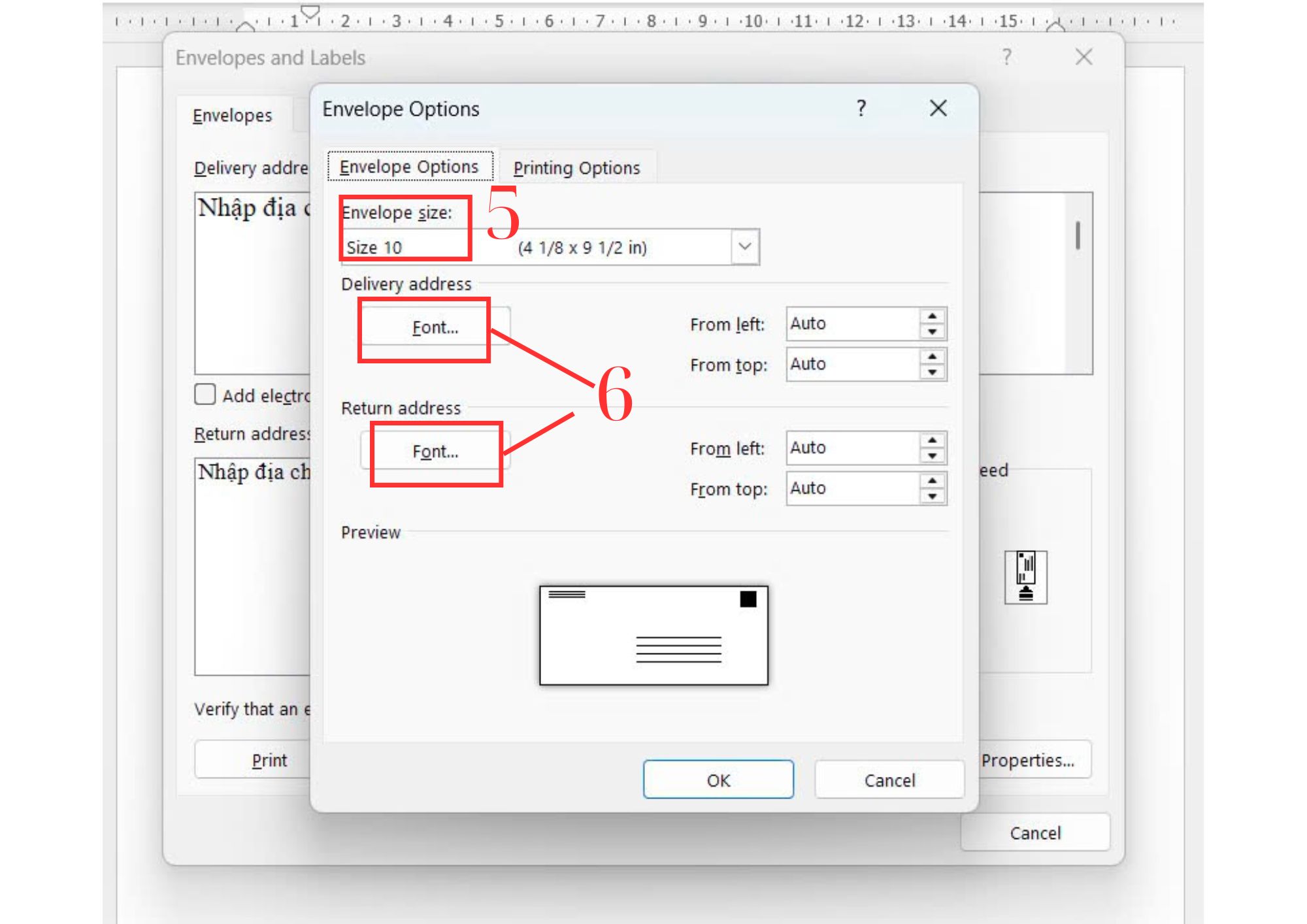 Cách Làm Phong Bì Thư Trong Word 2010