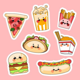 mẫu sticker dán ly, dán hộp giấy