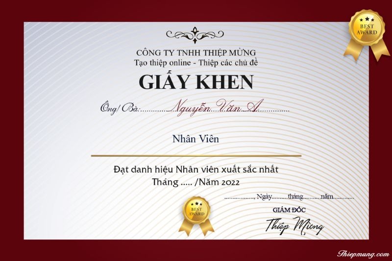 50+ Mẫu Giấy Khen Miễn Phí, Dễ Dùng, Chuẩn Bộ Giáo Dục 3 Mau Bang Khen 2 50+ Mẫu Giấy Khen Miễn Phí, Dễ Dùng, Chuẩn Bộ Giáo Dục | In Đồng Lợi | 1