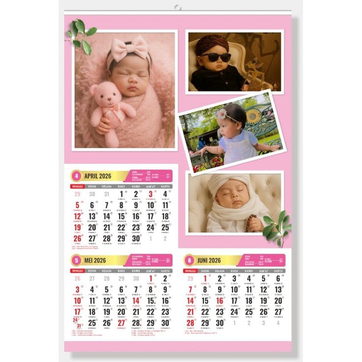 In Lịch Treo Tường Cho Bé Khổ Lớn 40X60 Lò Xo