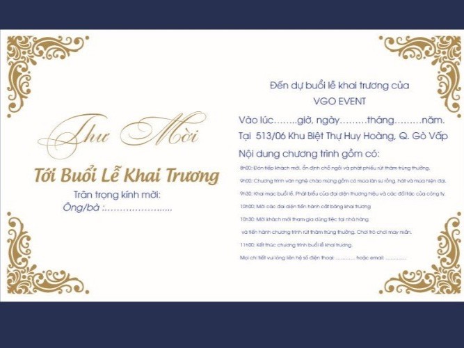 In Thiệp Mời Khai Trương