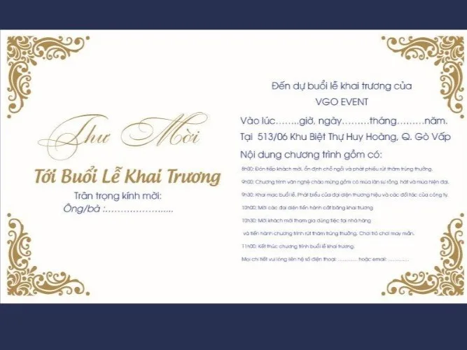 In Thiệp Mời Khai Trương