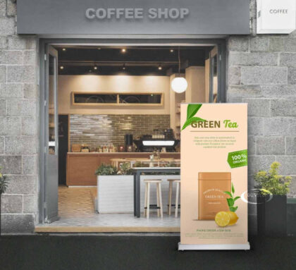 Mau Standee Quan Cafe
