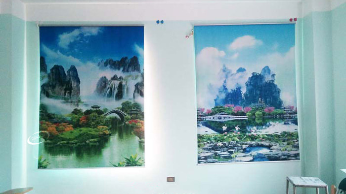 Top 25+ Mẫu Rèm Cuốn Tranh Thủy Mặc Đẹp Cho Phòng Khách | In Đồng Lợi | 13