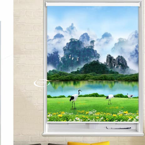 Top 25+ Mẫu Rèm Cuốn Tranh Thủy Mặc Đẹp Cho Phòng Khách | In Đồng Lợi | 3