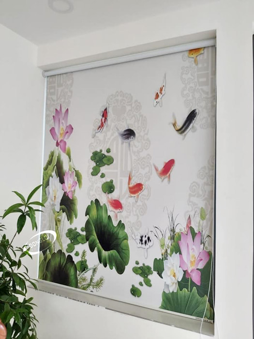 Top 25+ Mẫu Rèm Cuốn Tranh Thủy Mặc Đẹp Cho Phòng Khách | In Đồng Lợi | 11