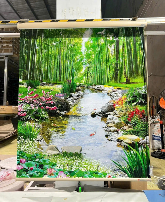 Top 25+ Mẫu Rèm Cuốn Tranh Thủy Mặc Đẹp Cho Phòng Khách | In Đồng Lợi | 9