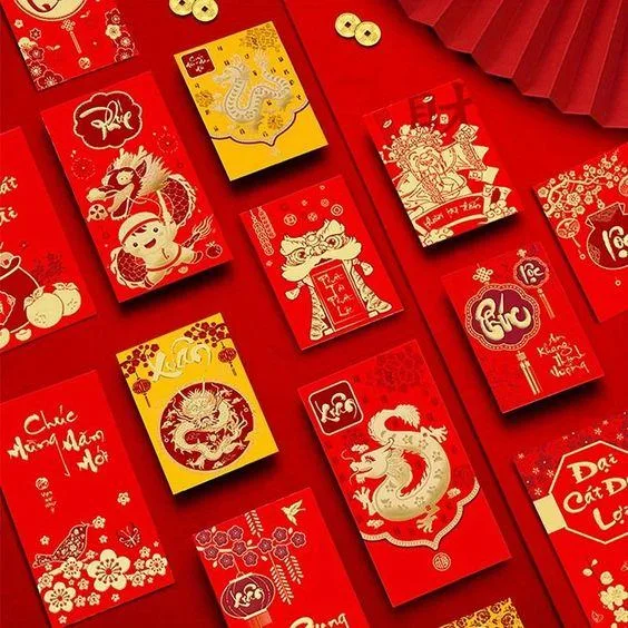 Mẫu Bao Lì Xì Đỏ Xuân Giáp Thìn 2024 | In Đồng Lợi | 8