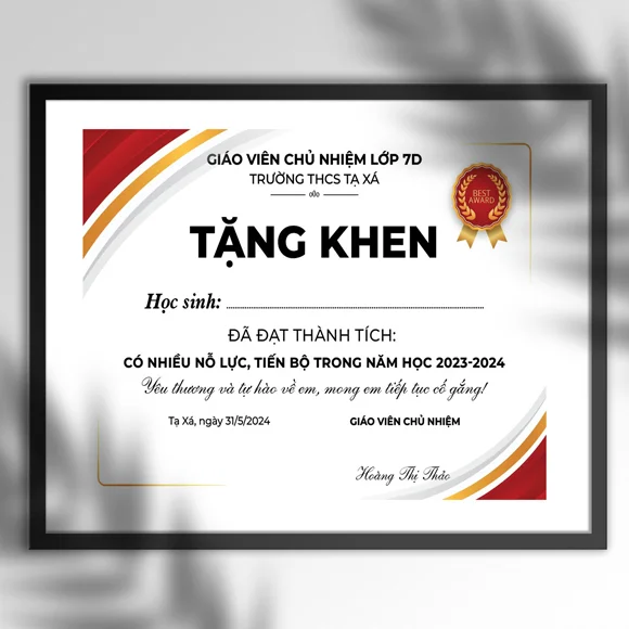 Dịch Vụ In Giấy Khen, Bằng Khen, Giấy Chứng Nhận, Certificate, Bằng Tốt Nghiệp