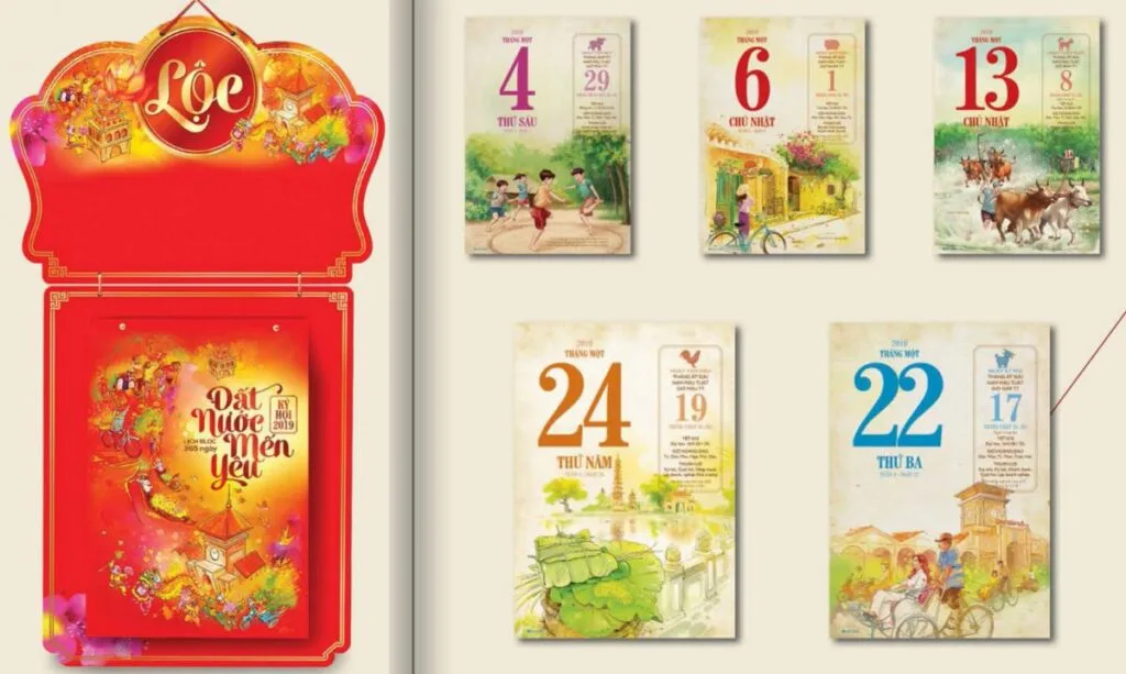 6 Mẫu Lịch Tết Đẹp Phổ Biến Thường Được Sử Dụng 2 Lich Tet 1 Da Gan Mẫu Lịch Tết Đẹp