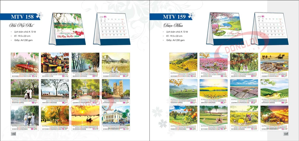 Mẫu Lịch Để Bàn Mtv 158-159